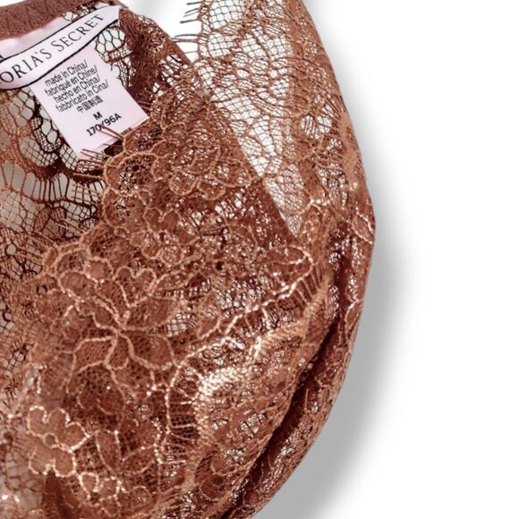 Victoria's Secret NWOT brass cooper floral lace boho fairy bralette women's M - Picture 5 of 6